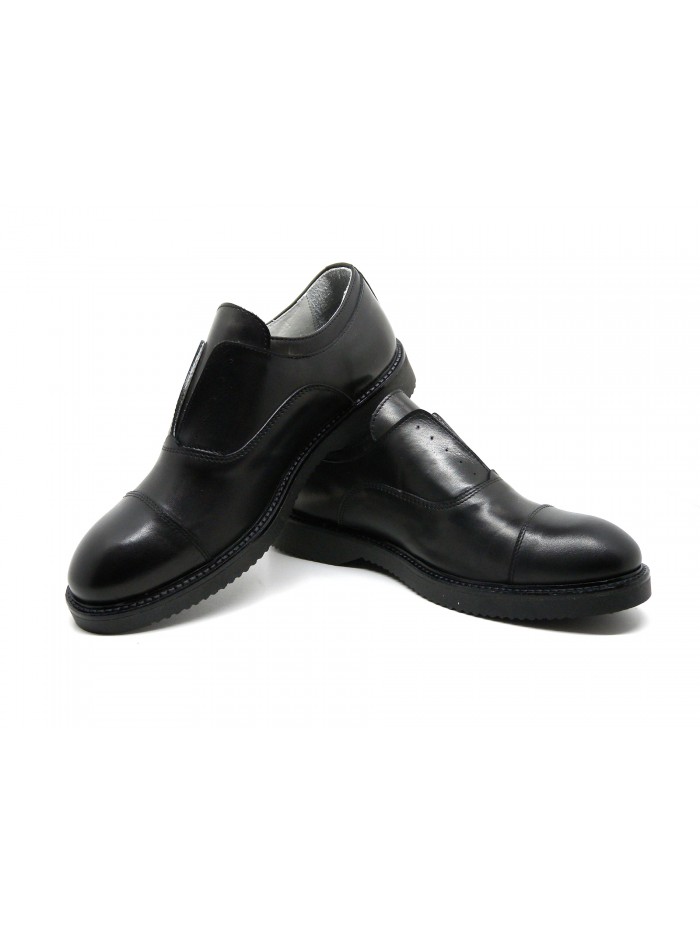 Club Etrò Scarpa uomo Mod. 5735 Vitello Crust Elastico Nero