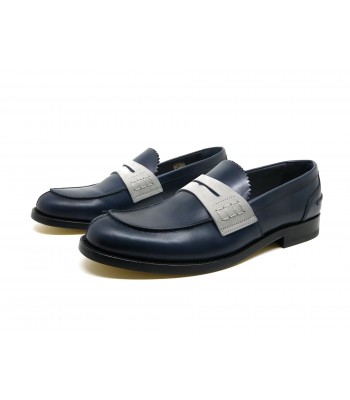 Canali Scarpa uomo Mod. 711111 Art. Penny Loafer Blu/Ice