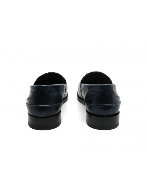 Canali Men's shoes Mod. 711111 Art. Penny Loafer Blue / Ice