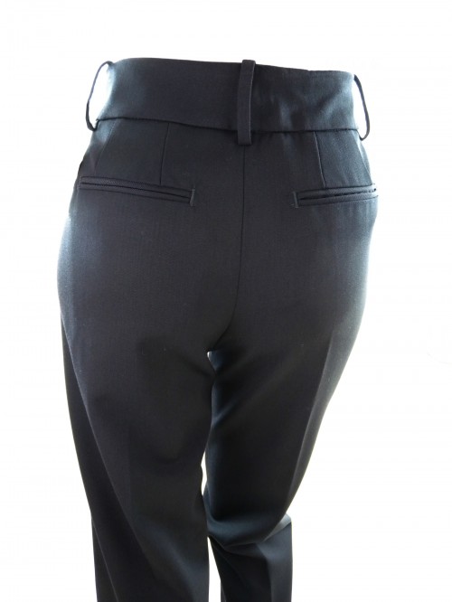 Women's trousers Mod. DP030 Ivy Blue, wide leg capri model, regular fit, pockets American model, double back pocket.