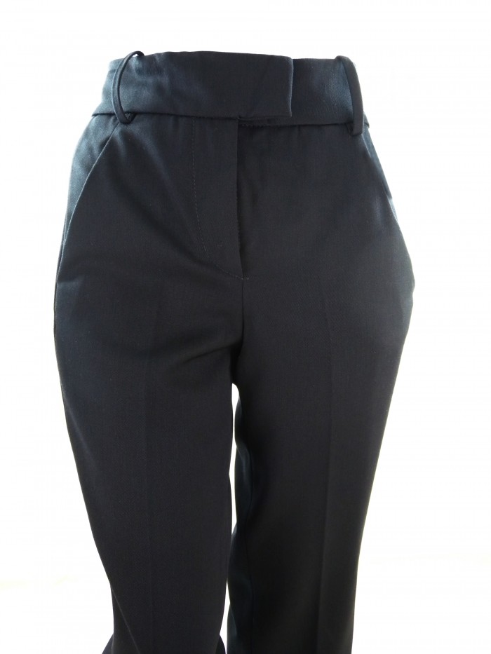 Women's trousers Mod. DP030 Ivy Blue, wide leg capri model, regular fit, pockets American model, double back pocket.