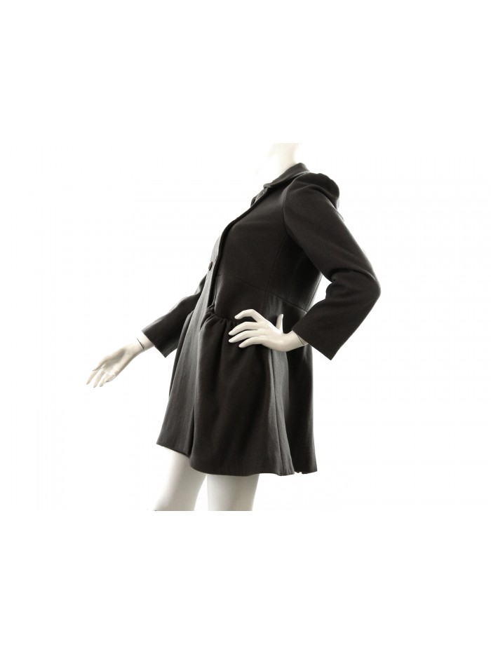 Woman jacket Art. 1PJ127, double breast empire model with back bending and gathered pockets.