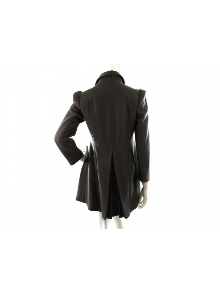 Woman jacket Art. 1PJ127, double breast empire model with back bending and gathered pockets.