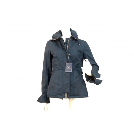 Women's jacket with drawstring at the waist and elbow patches and cuffs. Women's jacket with drawstring at the waist and elbow patches and cuffs.