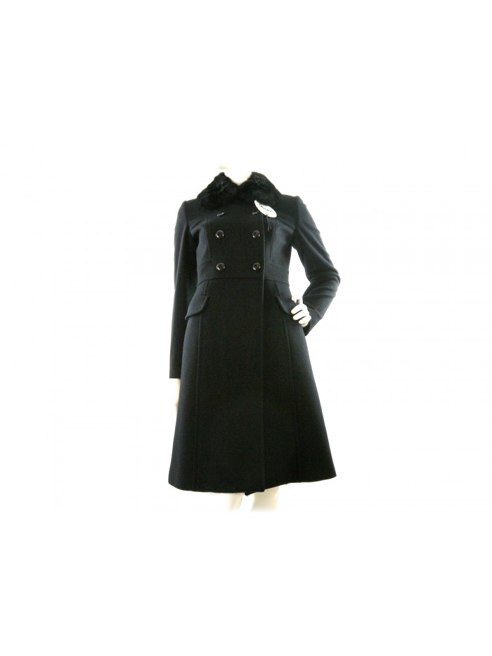 Dondup Women's jacket Mod. 5415 Lapin, double breasted model, 2 side pockets, collar with Lapin fur. Dondup Women's jacket Mod. 5415 Lapin, double breasted model, 2 side pockets, collar with Lapin fur.