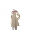 Woman jacket Mod. 39338 Lapin, over 3/4 model with 2 side pockets, concealed buttons, fixed collar with pink lapin fur.