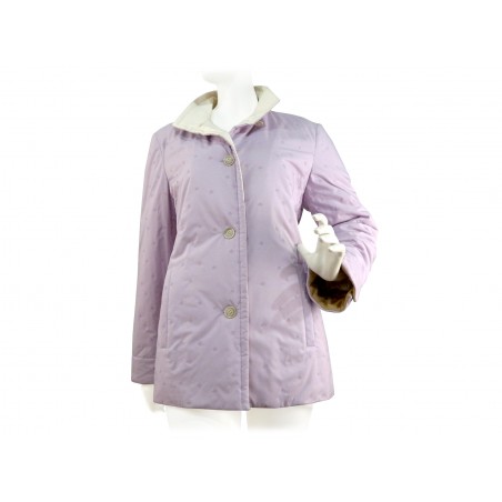 Giacca Donna Garage Windmay con collo alto e tessuto con loghi modulari ricamati su tinta.