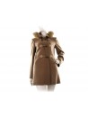 Woman jacket Mod. 9533 Montgomery, regular fit, buttons with faux leather inserts, detachable hood with fox fur on color.