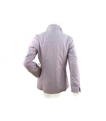 Windmay Garage Woman Jacket with high collar and fabric with modular logos embroidered on the same color. 2