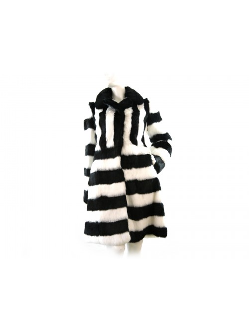 Blugirl Giaccone donna Art. 43533 Pelliccia Lapin B/N Blugirl Giaccone donna Art. 43533 Pelliccia Lapin B/N