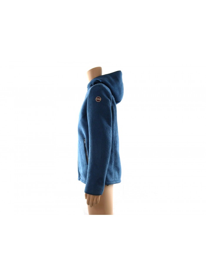 Mod. 1175W Fluff men's jacket, eco sheepskin regular fit with hood,