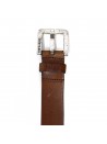 Woman belt Mod. Bapesa Brown, antique-effect metal buckle.