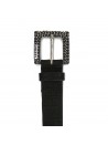 Woman belt Mod. Bapesa Black, antique-effect metal buckle.