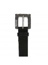 Woman belt Mod. Bapesa Black, antique-effect metal buckle.