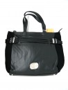 Woman bag Mod. Shopper, wool and brushed leather contrast,