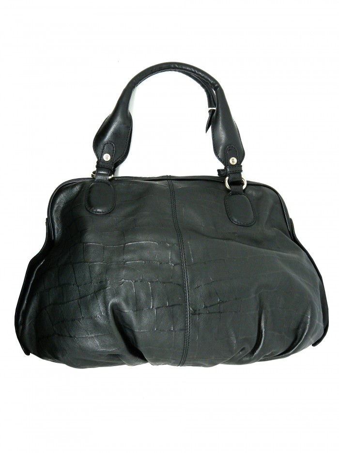 Woman bag Mod. Mosaic shopper, mosaic effect brushed leather, internal compartments, zipped closure, leather handle.