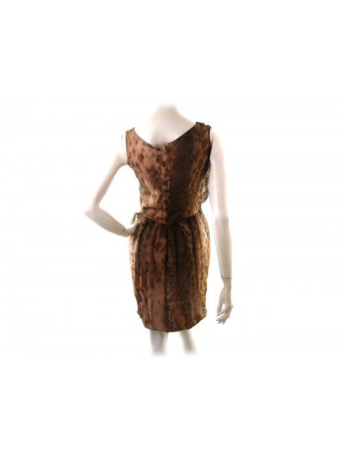 Woman dress Art. 9470 Maculato, sleeveless model with faux leather