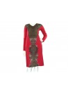 Women's dress Mod. 18954, slim long sleeve model, central cashmere decoration on a blood base.