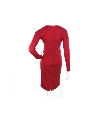 Women's dress Mod. 18954, slim long sleeve model, central cashmere decoration on a blood base. 2