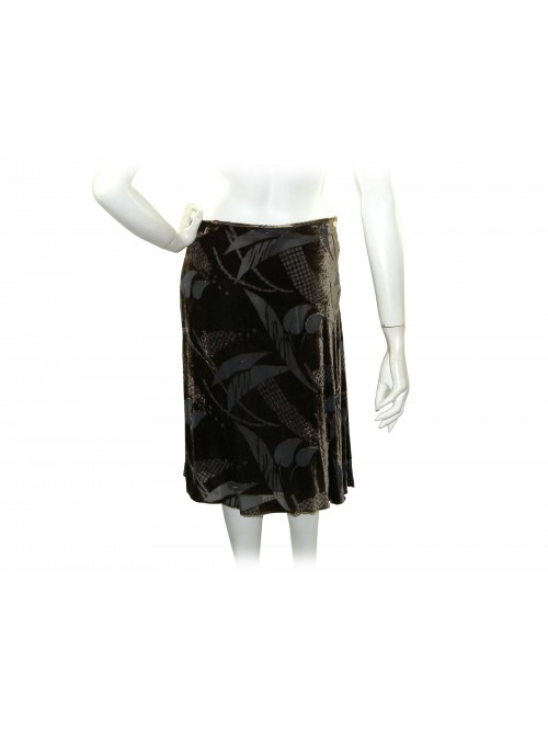 Etro Skirt woman Mod. 14048, model knee length, palm effect contrast relief flocked style.