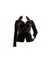 Mod. 14002 women's jacket, flared model, voluminous high collar, 2 side welt pockets, double back side slit.