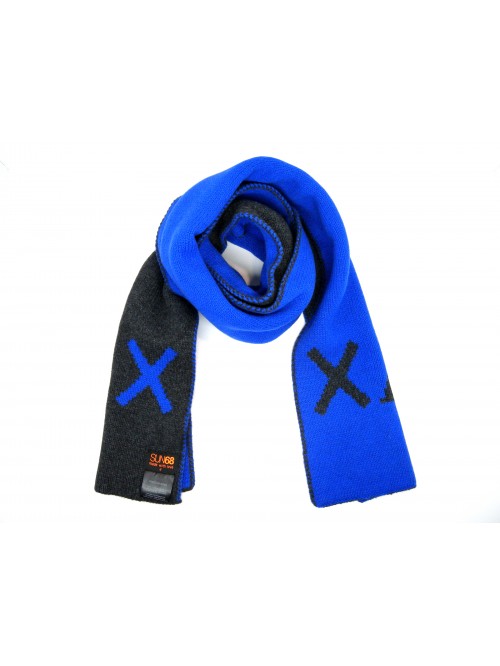 SUN68 Sciarpa Mod. Sailor Scarf Grigio - Royal SUN68 Sciarpa Mod. Sailor Scarf Grigio - Royal