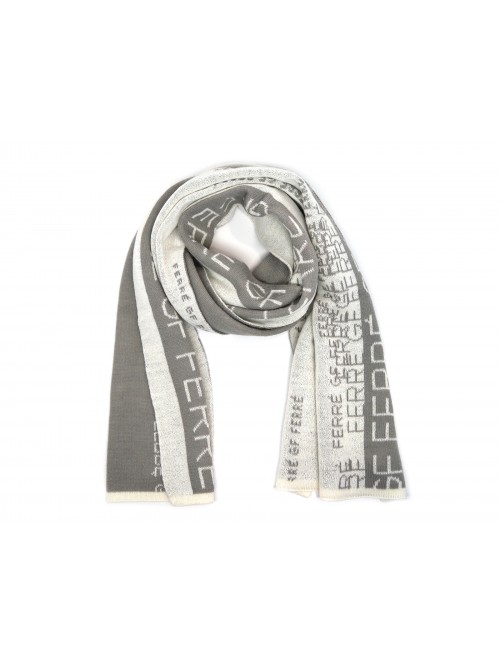 GF Ferrè Scarf Art. Multi Logo Ice - Ecru