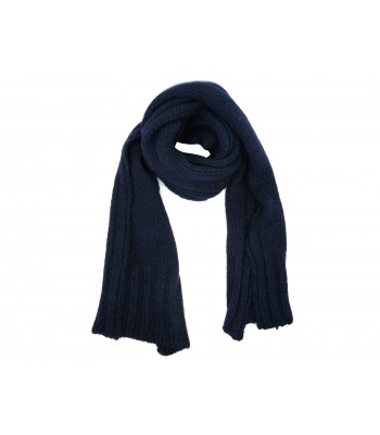Umberto Fornari Classic Blue Wide Knit Scarf