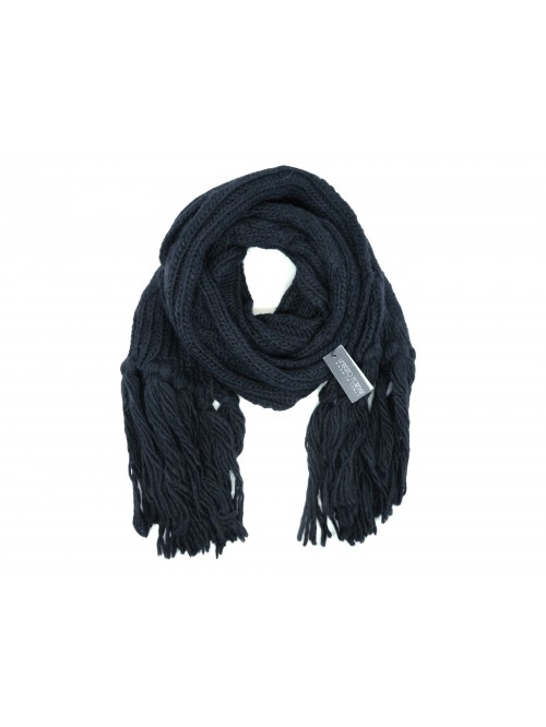 Umberto Fornari Classic Knitted Scarf with Wide Braids Umberto Fornari Classic Knitted Scarf with Wide Braids