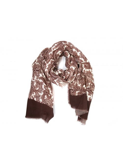 Umberto Fornari Brown Paisley Fantasy Scarf Umberto Fornari Brown Paisley Fantasy Scarf