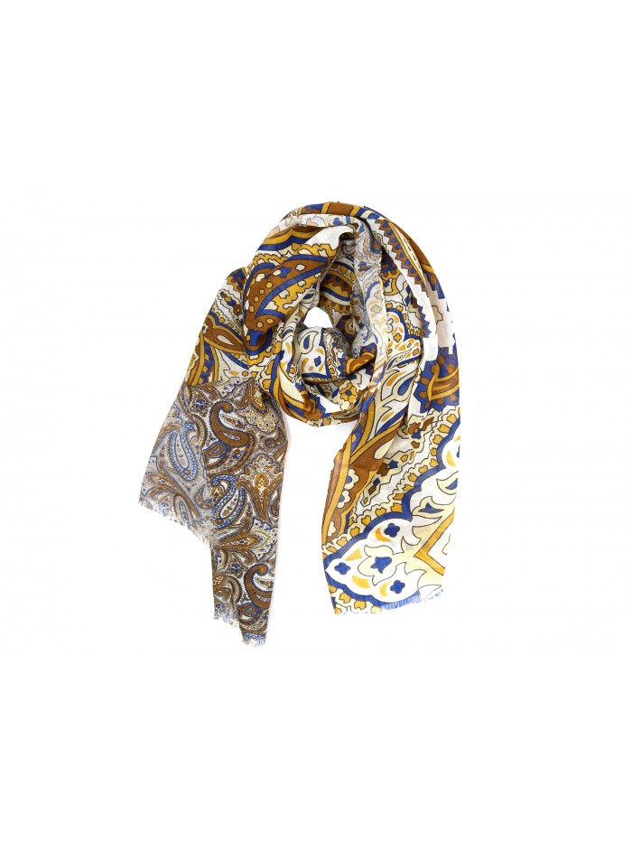 Umberto Fornari Scarf Fantasy Paisley Mustard - Blue Umberto Fornari Scarf Fantasy Paisley Mustard - Blue