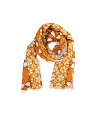 Umberto Fornari Vintage Orange Fantasy Scarf