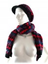 Scarf and Hat with solid wide-brimmed visor.