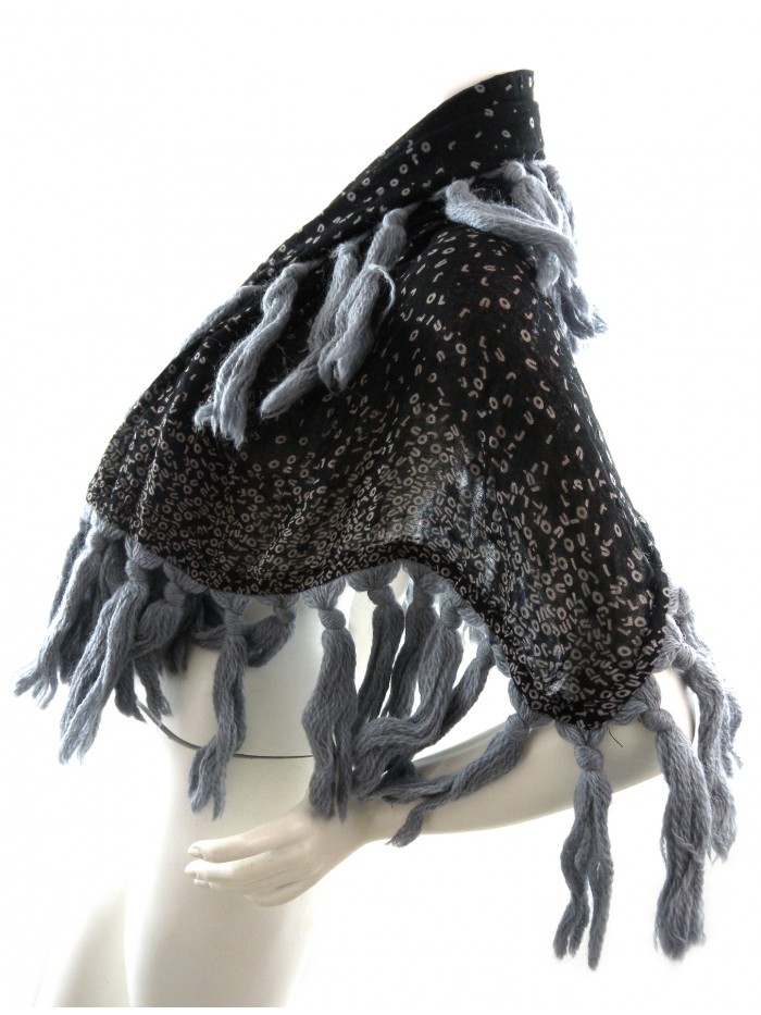 Women's Shawl with Logo and Fringes Art.A60155.